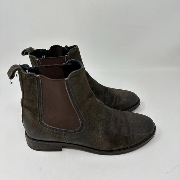 THURSDAY BOOT CO. NYC WOMEN'S DUCHESS CHELSEA BOOTS DARK OLIVE SUEDE 8.5 - Picture 2 of 16